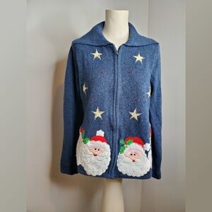 Tiara International Santa Cardigan Zip Front